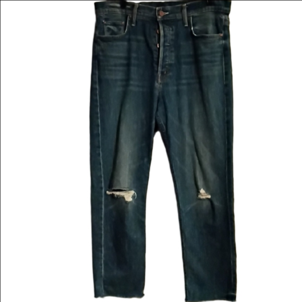 MOTHER Tomcat Ankle Fray Wash Globe Trotter  Size 33..